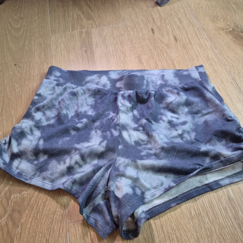 Gilly Hicks Blue and Gray Tie-Dye Sleep Shorts